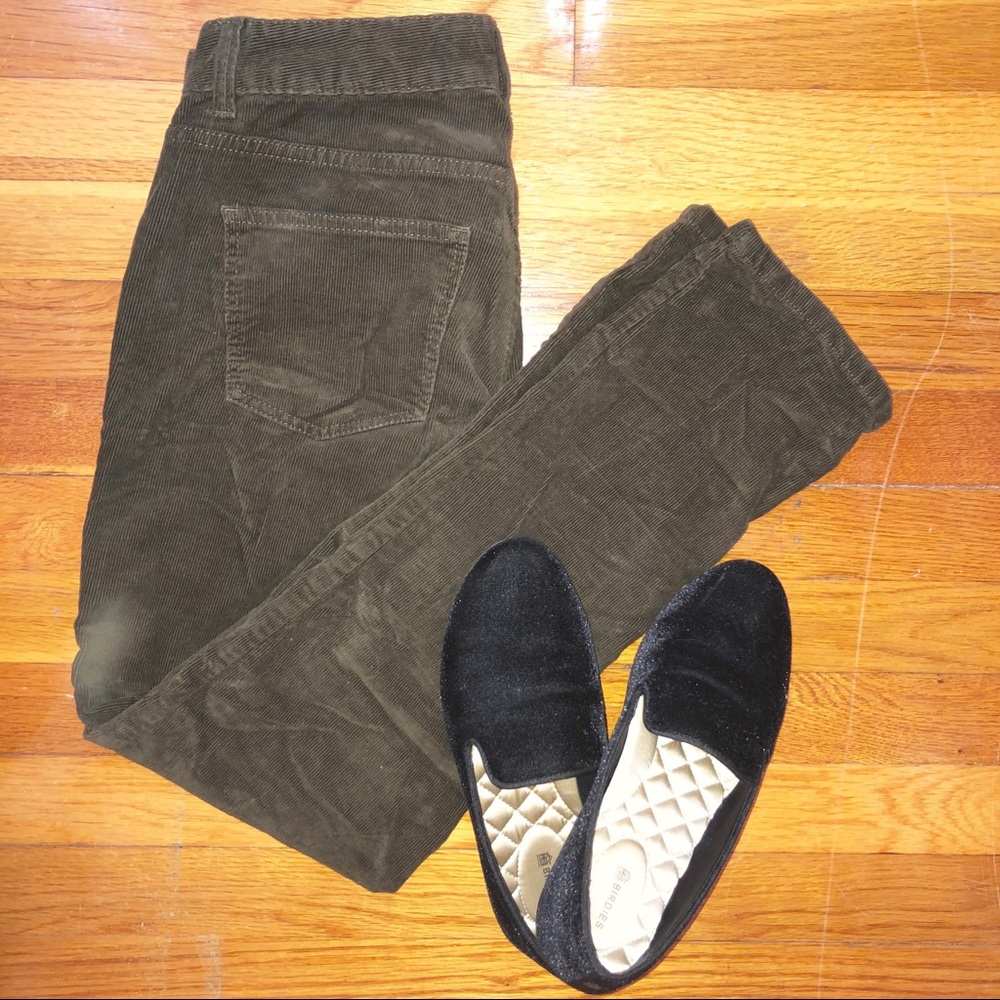 Ann Taylor 2P Dark Green Corduroy Pants Straight